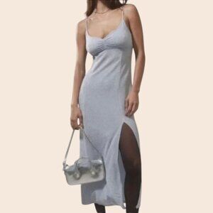 Urban Outfitters Shimmering Blue Silver Arna Sparkle Midi Dress Size XS